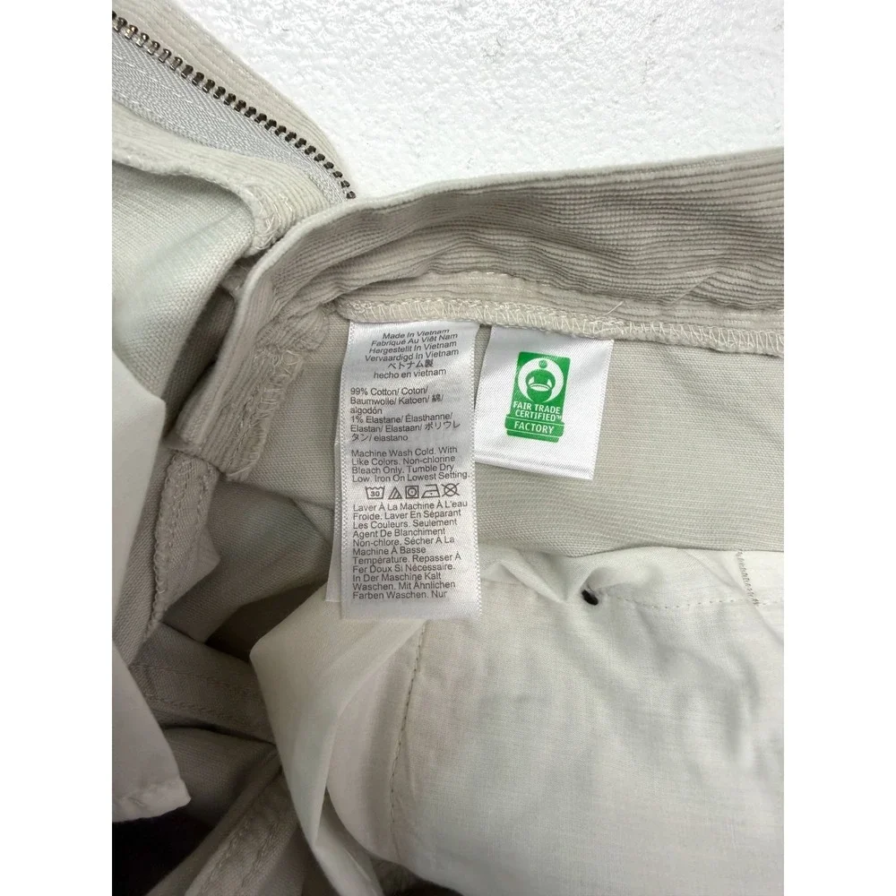 NEW J Crew 30x32 Stone Beige Corduroy‎ Pants 5 Pocket Cord Straight Flex Stretch